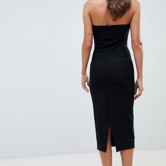 Black ASOS body con midi dress - Picture 2 of 3